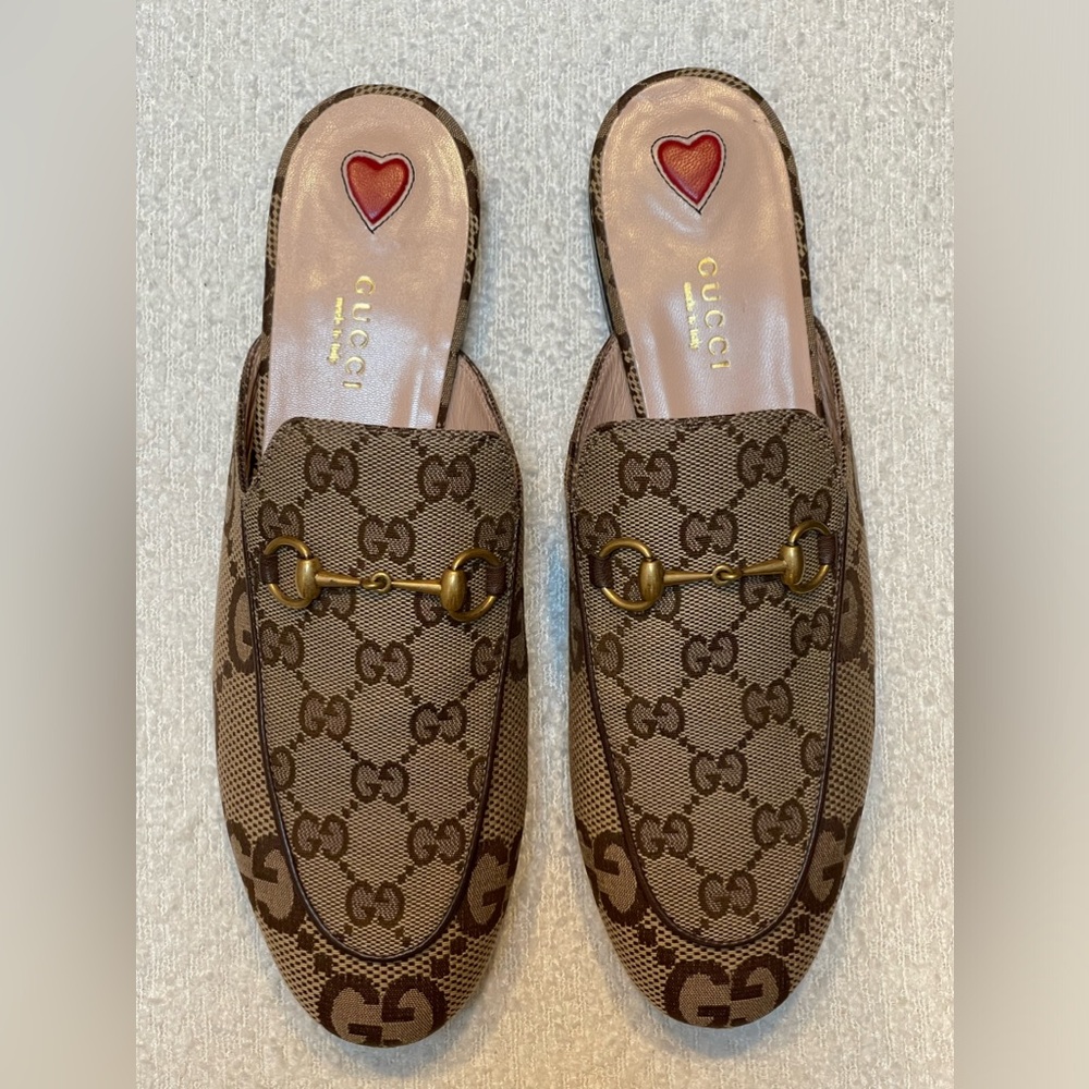 Gucci Princeton GG Canvas Loafer Mule 38 1/2 $875